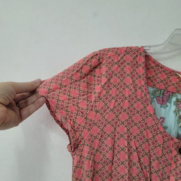 Matilda Jane Solstice Romper Womens M Pink Floral Print Contrast Rayon Pockets - Picture 3 of 12